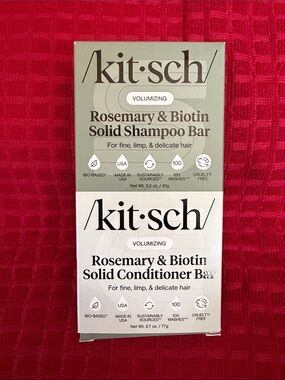 Kitsch Rosemary & Biotin Solid Shampoo & Conditioner Bars - Green